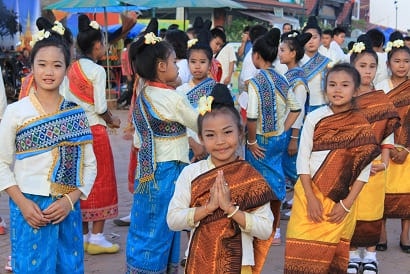 Laotian young girl in a festival in Laos